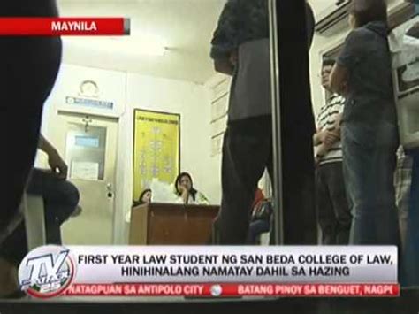 san beda scandal|30 fraternity members linked to San Beda law student's hazing .